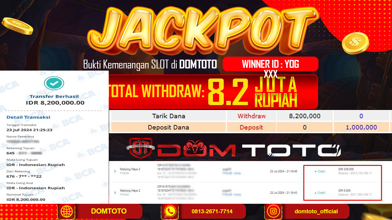 JACKPOT SLOT Mahjong Ways 2 23 JULI 2024
